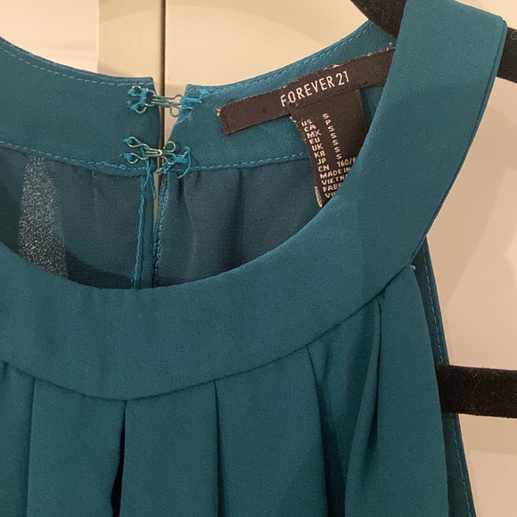 Turquoise green top office blouse - Picture 2 of 4